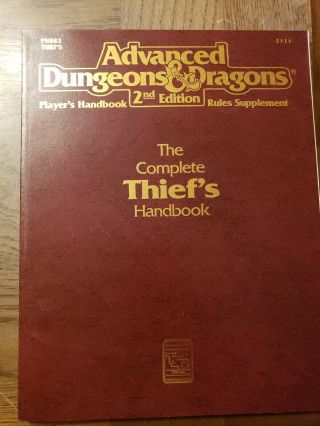 Advanced Dungeons And Dragons 2nd Edition The Complete Thief 