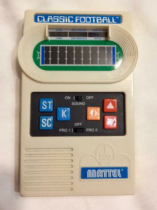 Vintage 2000 Mattel Classic Football Handheld Electronic Game Sports Challenge