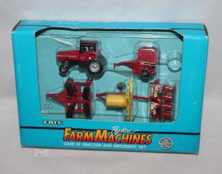 Lmas Ertl Die - Cast Metal Farm Machines Case Ih Tractor And Implement Set
