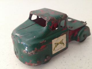 Vintage Small Pressed Steel Metal Semi Truck Tractor Cab Only