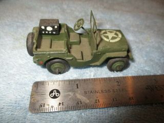Vintage Dinky 153 U.  S.  Army Military Jeep 1:43 ? Radio Added ?