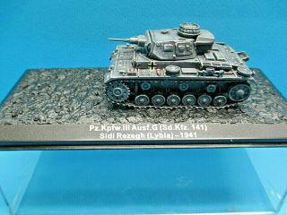 Ixo Altaya Deagostini 1/72 Wwii German Panzer Iii Ausf.  G 1941 Grey Tank Diecast