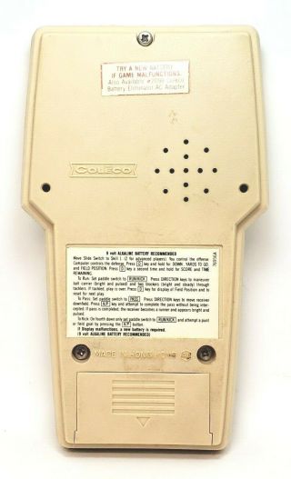 Vintage 1978 Coleco Electronic Quarterback Handheld Football Game 2
