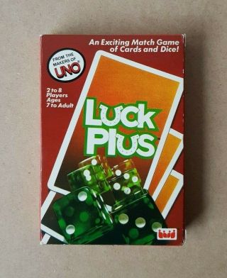 Vintage 1983 Luck Plus Card & Dice Game From The Makers Of Uno Exciting Match