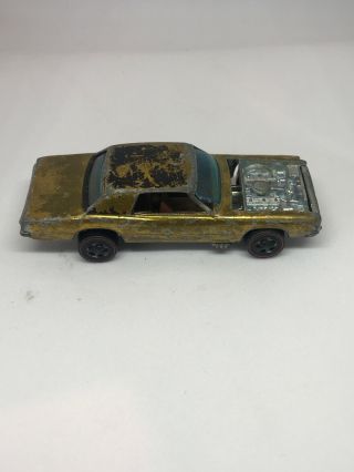 1967 Mattel Hot Wheels Redline Custom T - Bird Gold W Brown Interior Hk - No Hood