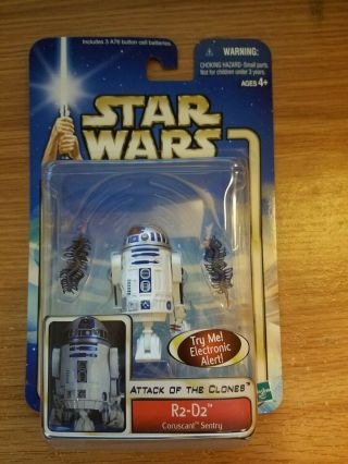 Star Wars 2002 Attack Of The Clones R2 - D2 Coruscant Sentry Action Figure