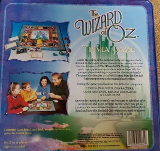 The Wizard Of Oz Trivia Board Game Collectible Tin,  by Pressman 1999 inside 2