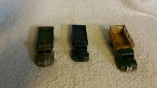 3 Vintage Dinky Toys Meccano Ltd 1948 - 54 Austin Truck & 2 Dodge Farm Trucks