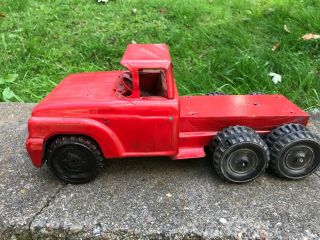 Vintage Structo Red Truck Modified Pressed Metal And Wood