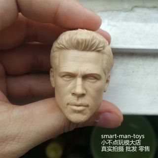 Custom 1/6 Scale Blank Head Sculpt Brad Pitt Unpainted For 12  Body
