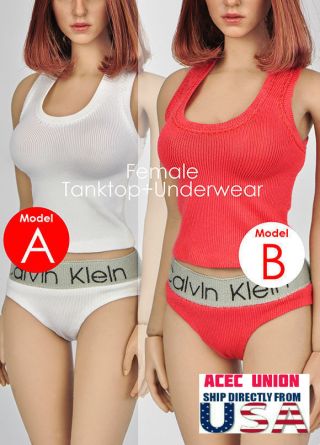 1/6 Women Tank Top & Underwear For Hot Toys Phicen Kumik Female Body Usa Seller