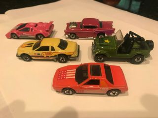 Vintage Hot Wheels Color Racers,  Color Changers Shape Fiero 57 Chevy Jeep