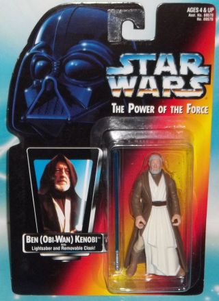 Star Wars Potf Red Orange Full Body Card Obi Wan Ben Kenobi Long Saber Figure