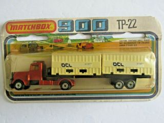 1978 Matchbox Superfast Lesney 900 Tp - 22 Long Haul Double Container Truck - Nib