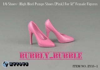 1/6 Female High Heel Pumps Shoes Pink For Hot Toys 12 " Figures Ship From Usa