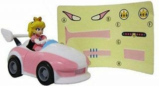 Mario Kart Racing Ver.  3 Pull Back Cars W/ Decal Sticker 2.  5 " - Princess Peach