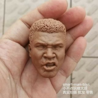 1\6 Scale Head Sculpt The Greatest Muhammad Ali Angry Face Unpainted