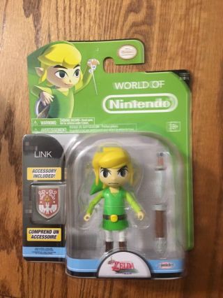 4 " Toon Link Figure Legend Of Zelda World Nintendo Wind Walker Hd Jakks Pacific