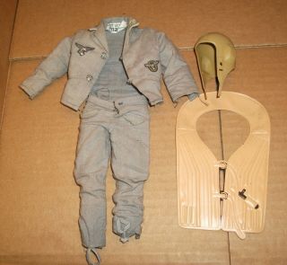 1970s Gi Joe Vint Action Man Palitoy 12 " Luftwaffe Pilot Jacket Pants Vest Hat