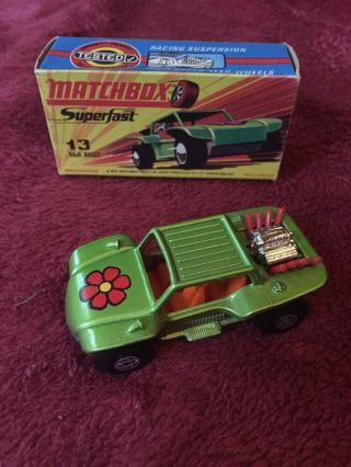 Matchbox Superfast 13 Baja Buggy Green Red Pipes