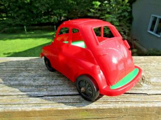 Bmw Isetta Toy Car Processed Plastics Aurora Illinois Usa.  5.  5 " Red Green