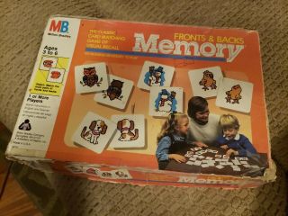Vintage 1986 Memory Fronts And Backs Card Matching Board Game Ships For