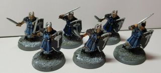6 Numenor Warriors Men Painted Plastic Lord Of The Rings Middle - Earth Sbg Hobbit