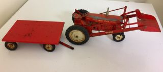 Tru Scale Tractor With Front End Loader And Flat Bed Trailer 4