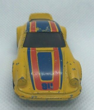 FANTASTIC Hot Wheels RED LINE Porsche P - 911 Yellow Herfy’s 1974 Made Hong Kong 4