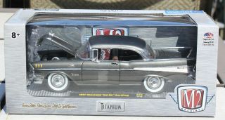 Die - Cast 1957 Chevrolet Bel Air Hardtop 1:24 M2 Machines Titanium S25 17 - 15