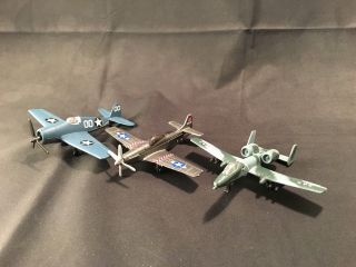 Maisto Die Cast Airplane Toys – Set Of 3: A - 10 Thunderbolt Ii / F6f Hellcat