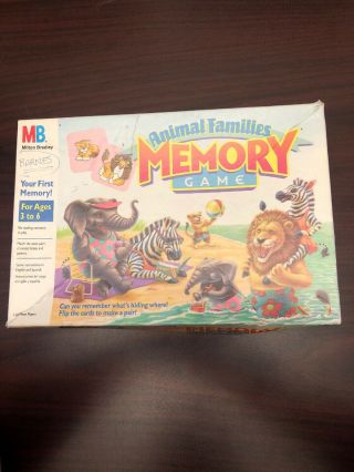Milton Bradley 1994 Animal Families Memory Game