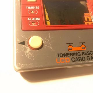 Vintage Gakken Towering Rescue Electronic Handheld LCD card Game & Watch 1981 3
