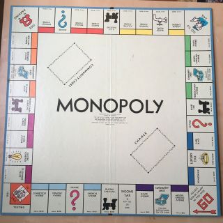 Vtg Parker Brothers Monopoly Game Board Only 1961