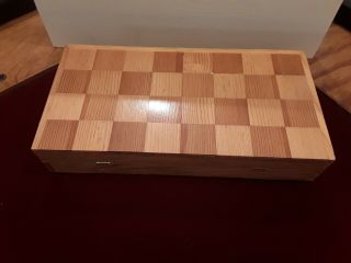 Wooden Chess Set In Folding Box Game For All Ages Light Wood Unbranded