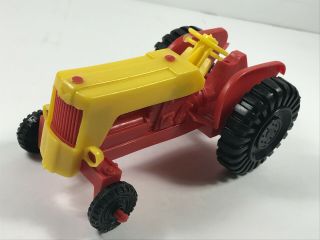 Vintage Mpc Plastic Toy Farm Tractor Red & Yellow