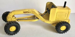 Vtg 1960s Tonka 76 Yellow Construction Pressed Steel Metal Grader