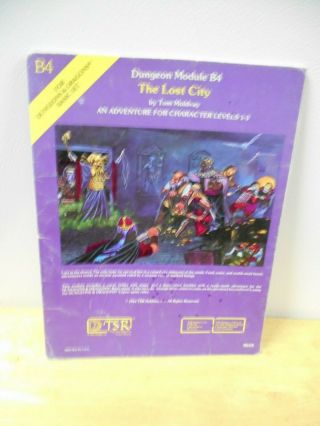 Vintage 1982 Tsr Dungeons & Dragons D&d The Lost City Adventure Module B4 9049