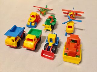 Vintage Bruder Mini Plastic Toy Made In West Germany Trucks Airplanes Helicopter