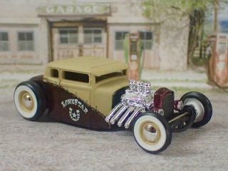 Old School 1929 29 Ford Model A Custom Coupe Hot Rod 1/64 Scale Limited Edit G