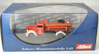 Schuco 03073 Opel Blitz S 3t Fire Truck 1/43 Scale With Display And Box