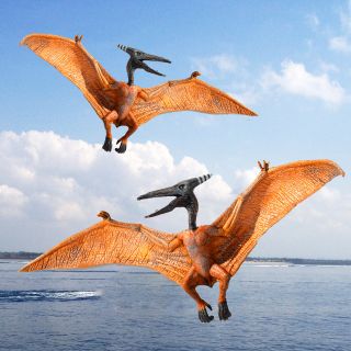 2 X Pterosaurs Flying Dinosaurs Toy Educational Model Pterodactyls Gift For Kids