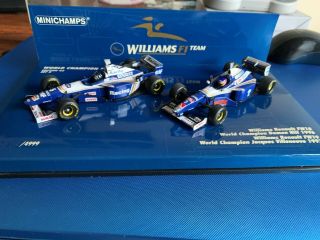 Minichamps 1:43 Williams Fw18 D.  Hill,  Fw19 J.  Villeneuve World Champion Set 5