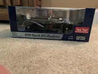 1939 HORCH 855 ROADSTER BLACK 1/18 DIECAST MODEL CAR SUNSTAR 2401 4