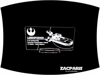 Display Plaque For Star Wars Land Speeder Kenner Potf Models,  Etc Clear Acrylic