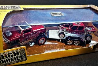 High Profile Show Trailers Hummer Ht3 & Sand Rail By Jada Toys 1:64 Scale - Mib