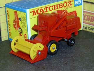 Matchbox Lesney Claas Combine Harvester 65 C1 Base Hole Sc2 Vnm & Crafted Box