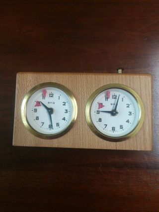 Mechanical Analog Chess Clock Timer - Wind - Up - Tan West Germany