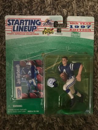 1997 Kenner Starting Lineup Football Figure 4 " Jim Harbaugh 4 Colts Nip