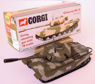 1973 Corgi British Centurion Mk.  Iii Die - Cast Military Battle Tank 901 Boxed